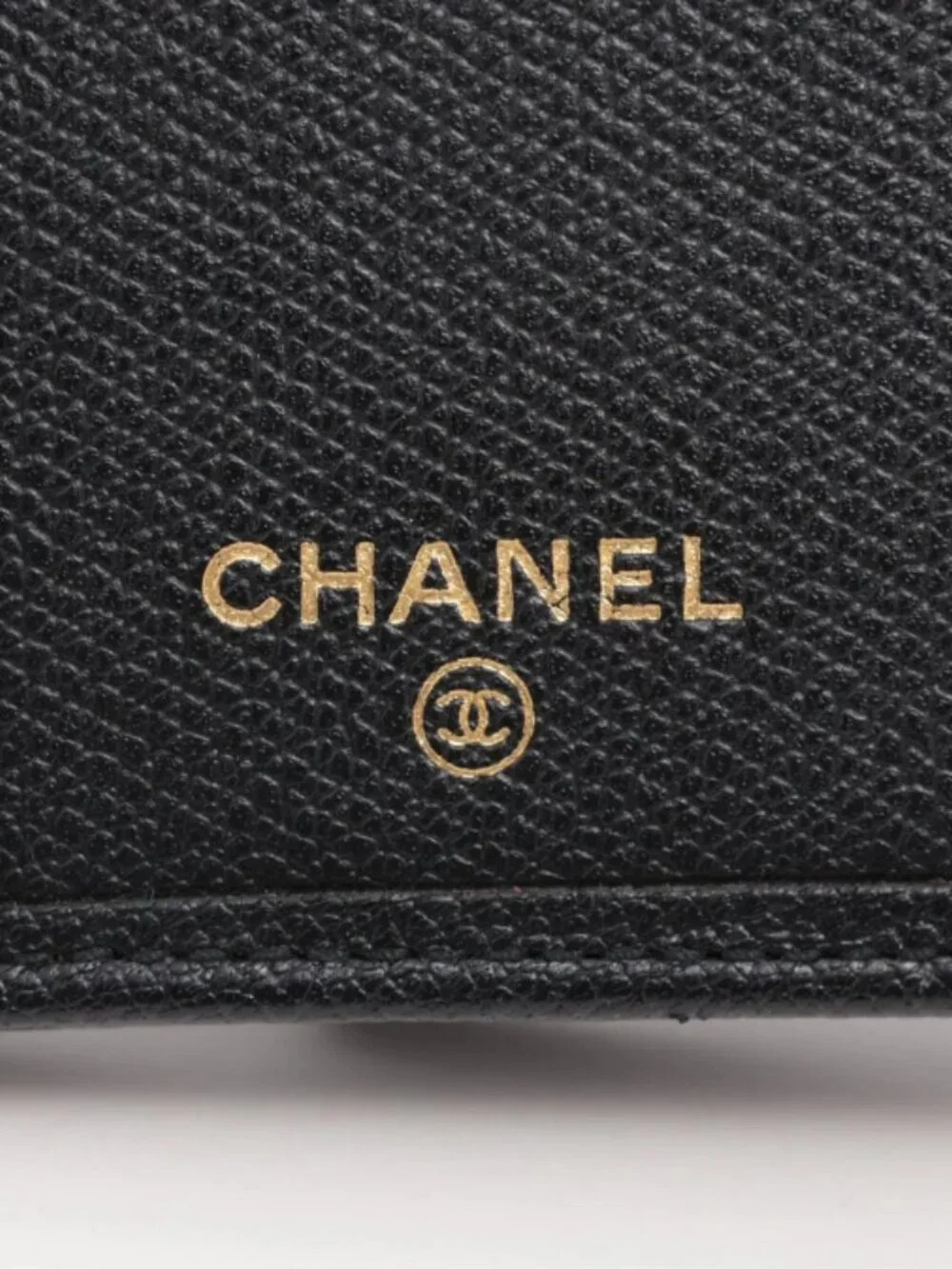 Chanel CC Logo Button Leather Long Wallet Black